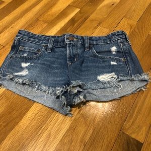 Ripped Blue Jean Shorts